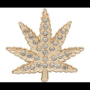 Gold hemp leaf